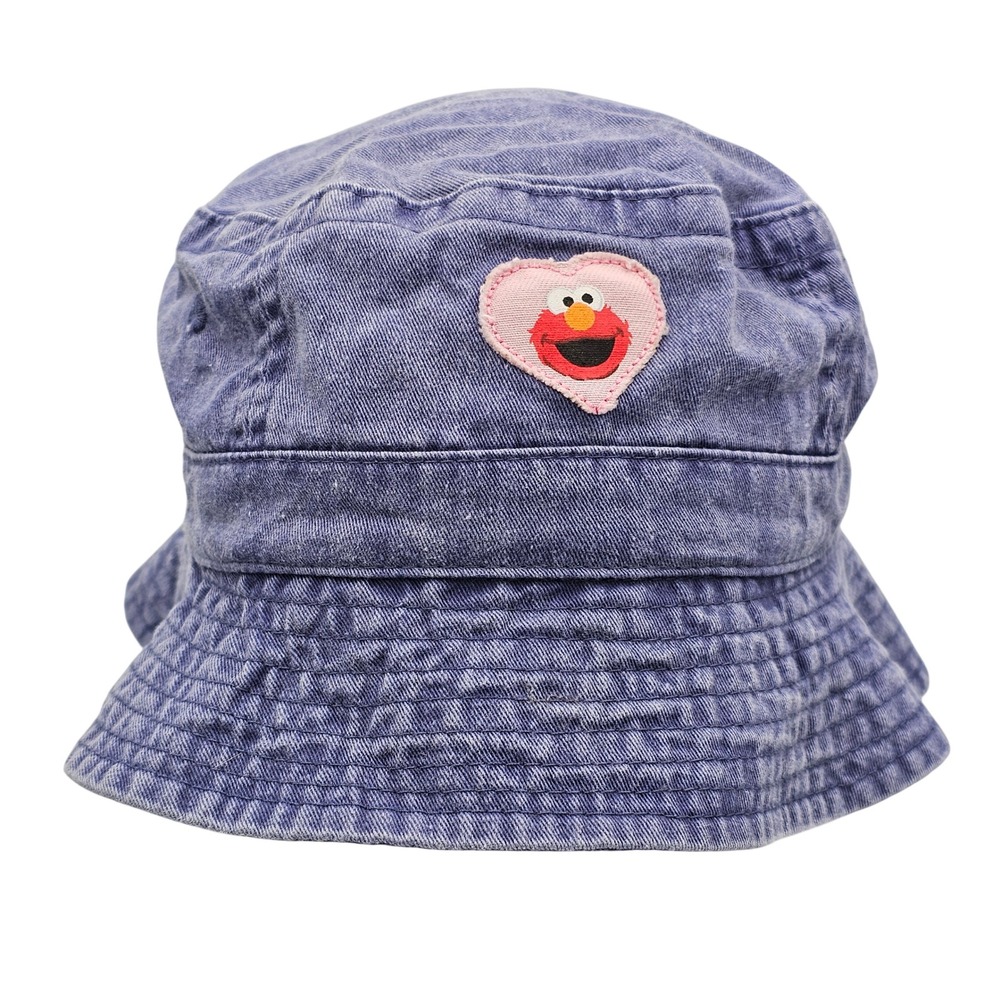 Elmo Sesame‎ Place Heart Bucket Hat Blue Denim SeaWorld Busch Gardens Exclusive